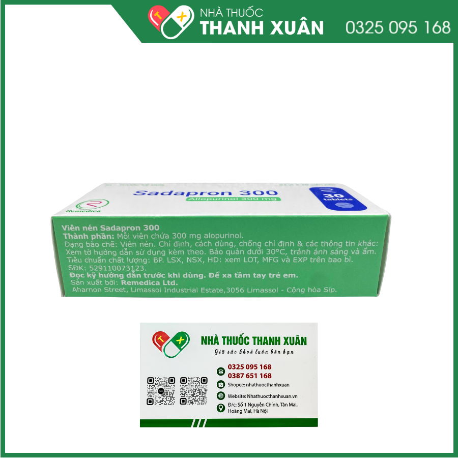 Sadapron 300 điều trị chứng tăng acid uric máu